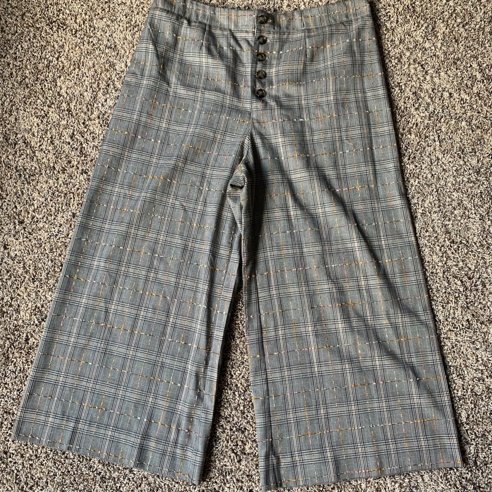 Anthropologie Roma Plaid Chenille Trousers